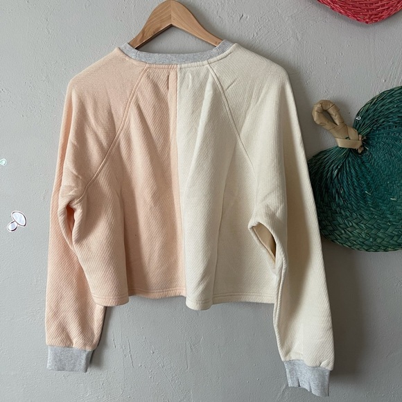 MADEWELL MWL Airyterry Colorblock Crop Sweatshirt - Picture 8 of 9